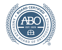 board certified by the american board of orthodontics badge