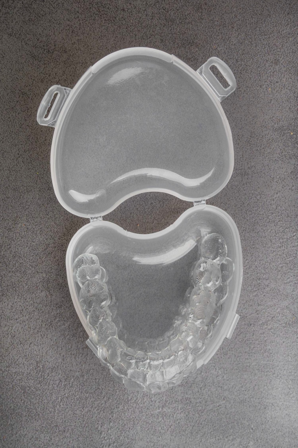 closeup of clear retainers in case